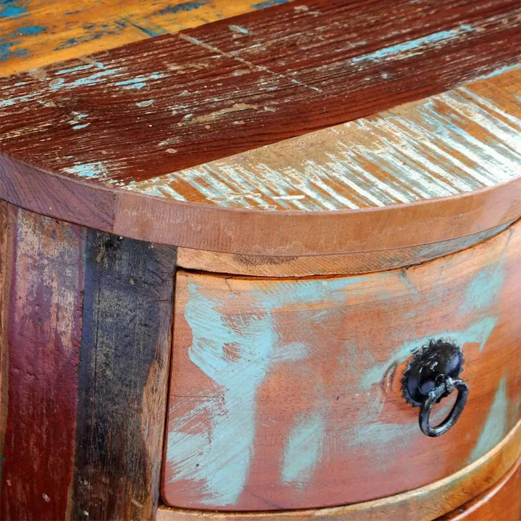Storage Cabinet with 3 Drawers Solid Reclaimed Wood Brown Antique Style