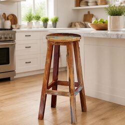 Versatile Brown Antique Style Bar Stool for Your Home