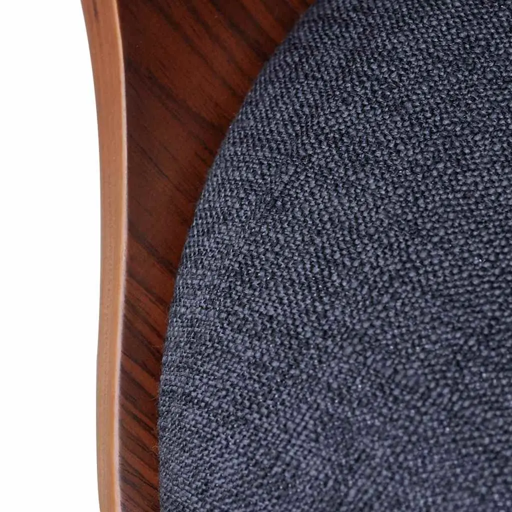 Dining Chairs Fabric Upholstered Bent Wood Frame Grey 2 Piece
