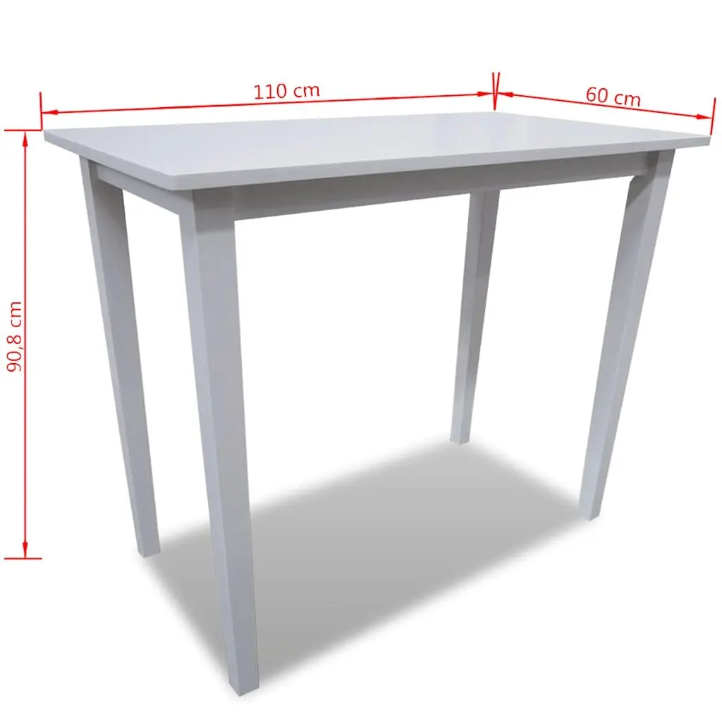 Wooden Bar Table White Kitchen Dining Room Console Tall Accent Furniture
