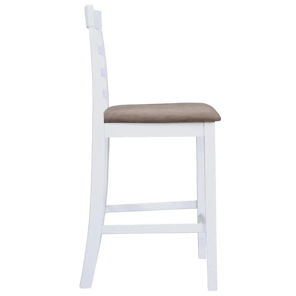 Bar Stools Foam Padded Seat White Fabric Kitchen Dining Chair 2 Piece Set