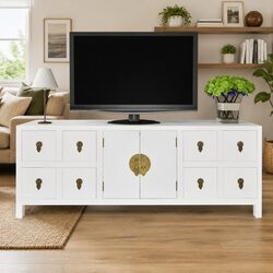 Versatile White Wooden Sideboard for Everyday Use