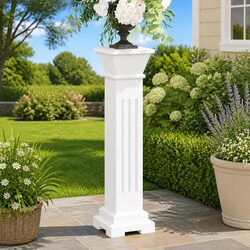 Ideal White Square Pillar Plant Stand for Every Room