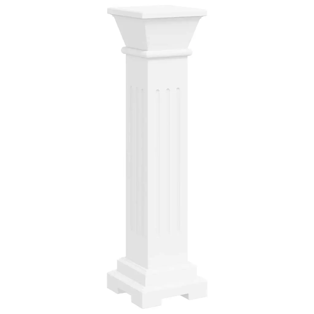 Square Pillar Plant Stand MDF White Display Pedestal for Indoor Outdoor