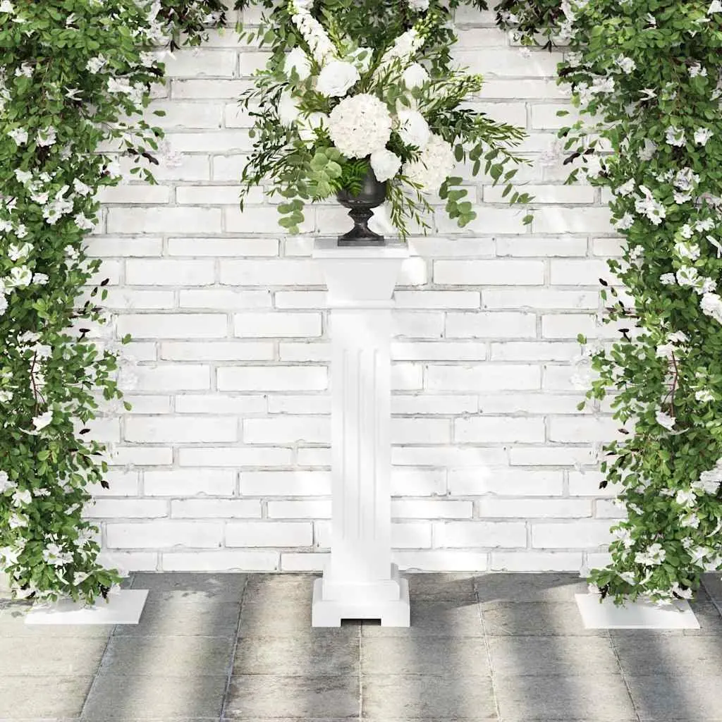 Square Pillar Plant Stand MDF White Display Pedestal for Indoor Outdoor