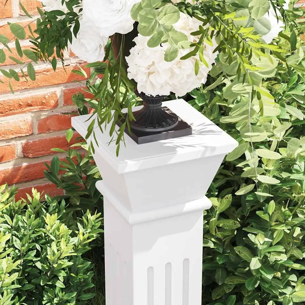 Square Pillar Plant Stand MDF White Display Pedestal for Indoor Outdoor