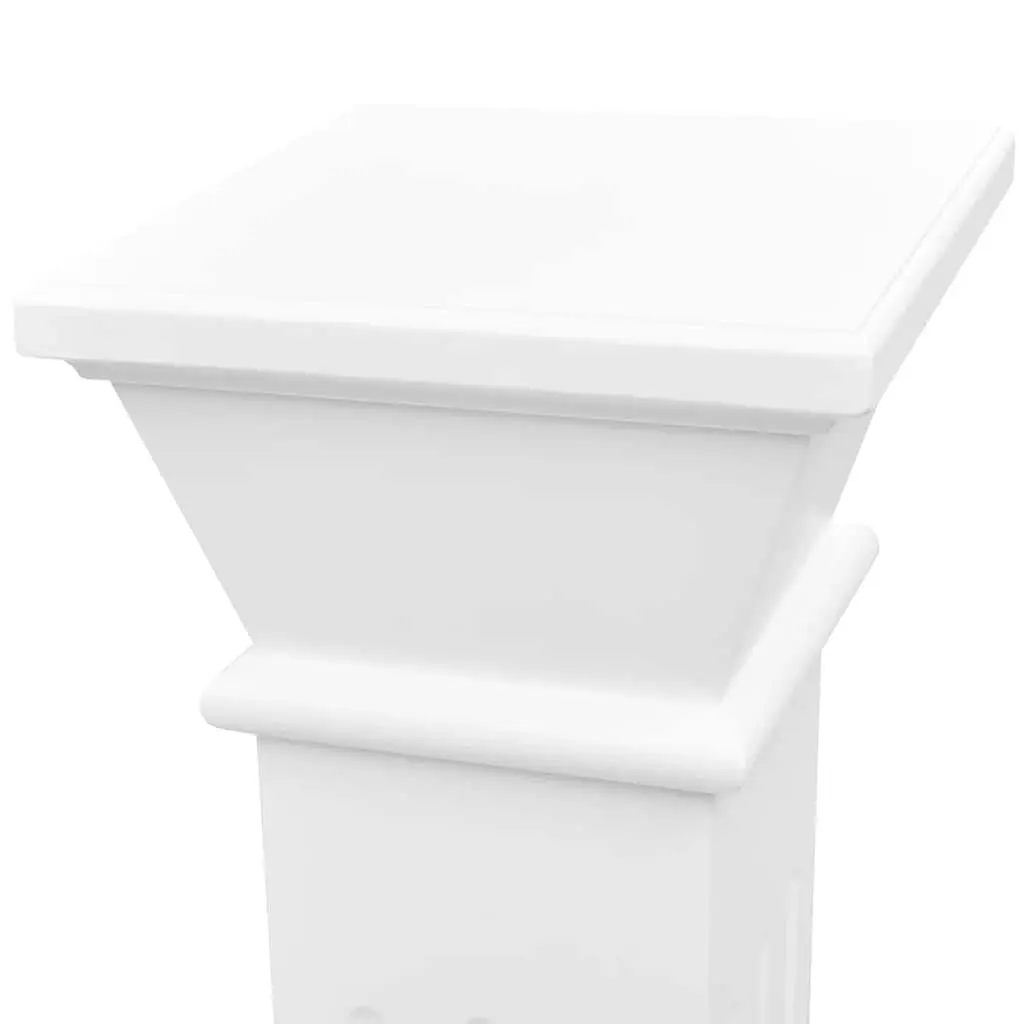 Square Pillar Plant Stand MDF White Display Pedestal for Indoor Outdoor