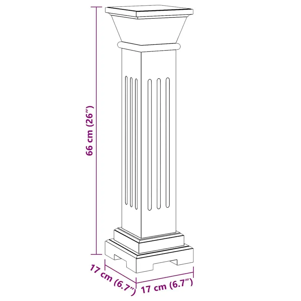 Square Pillar Plant Stand MDF White Display Pedestal for Indoor Outdoor