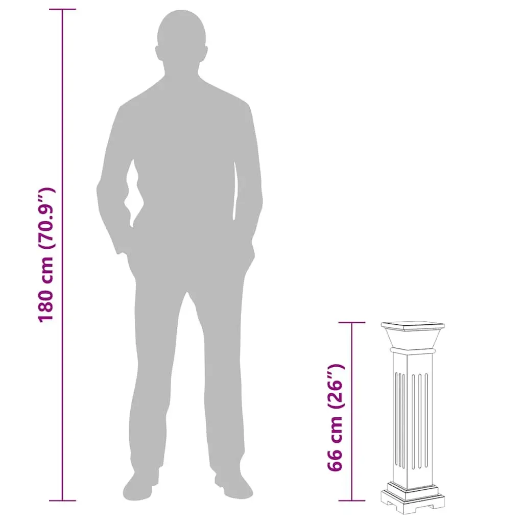 Square Pillar Plant Stand MDF White Display Pedestal for Indoor Outdoor