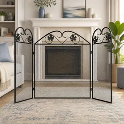 Practical 3-Panel Fireplace Screen for Safety and Style