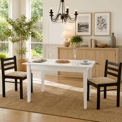 Pair of Rubberwood Dining Chairs for Practical Use