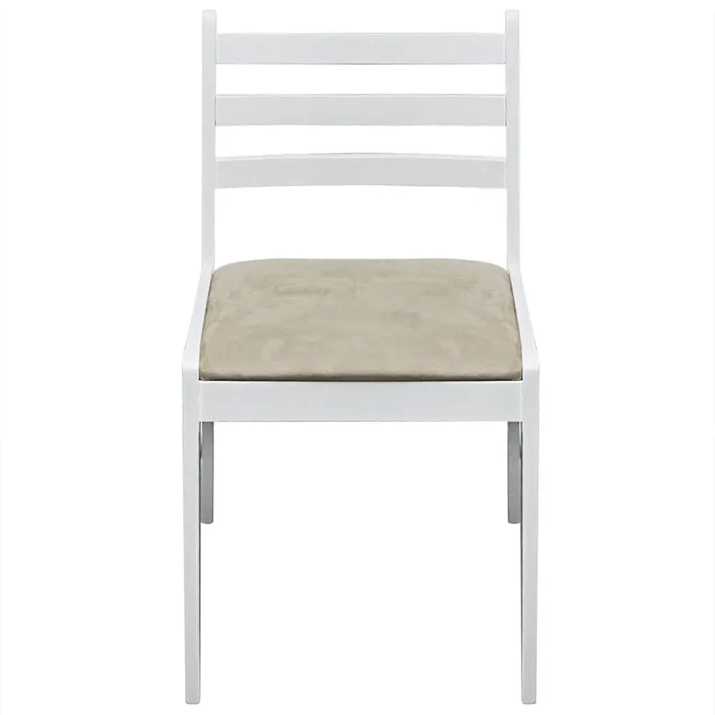 Set of 2 Padded White Dining Chairs
