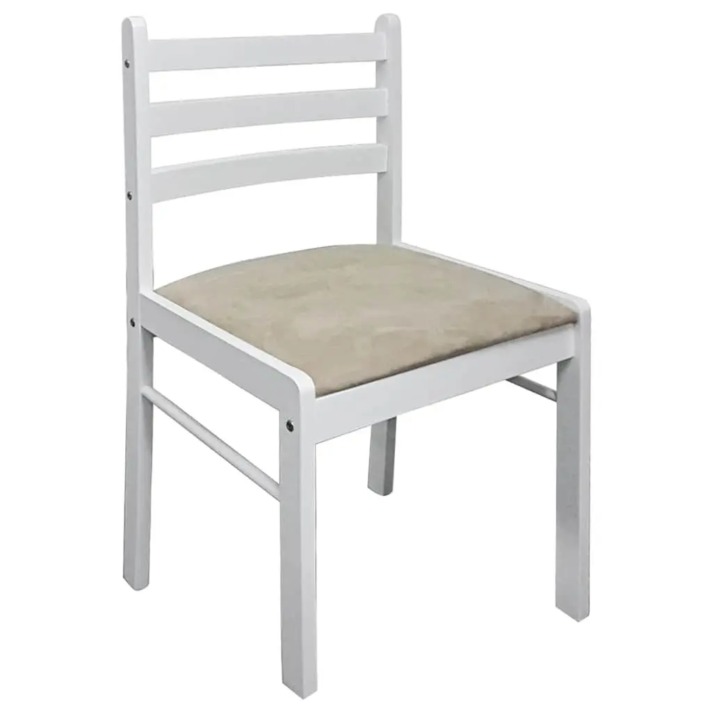 Set of 2 Padded White Dining Chairs