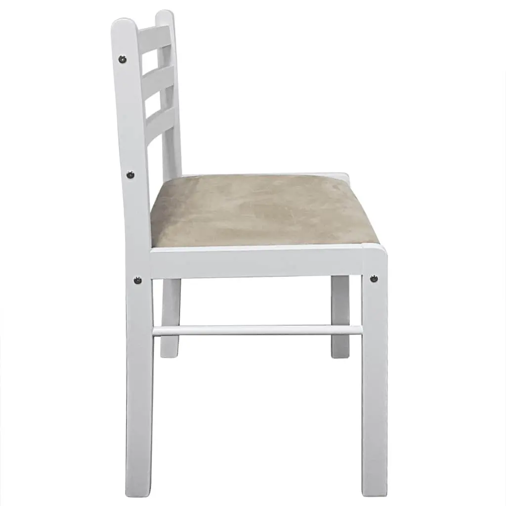 Set of 2 Padded White Dining Chairs