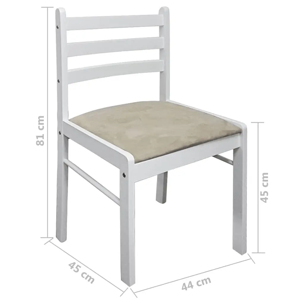 Set of 2 Padded White Dining Chairs
