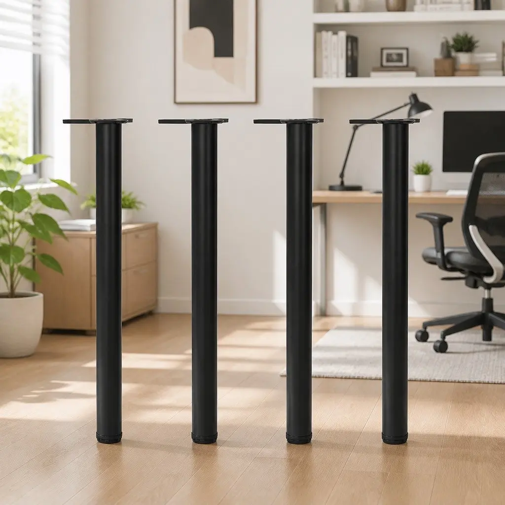 Table Legs Height Adjustable 710mm Set of 4 Replacement Furniture Support Black
