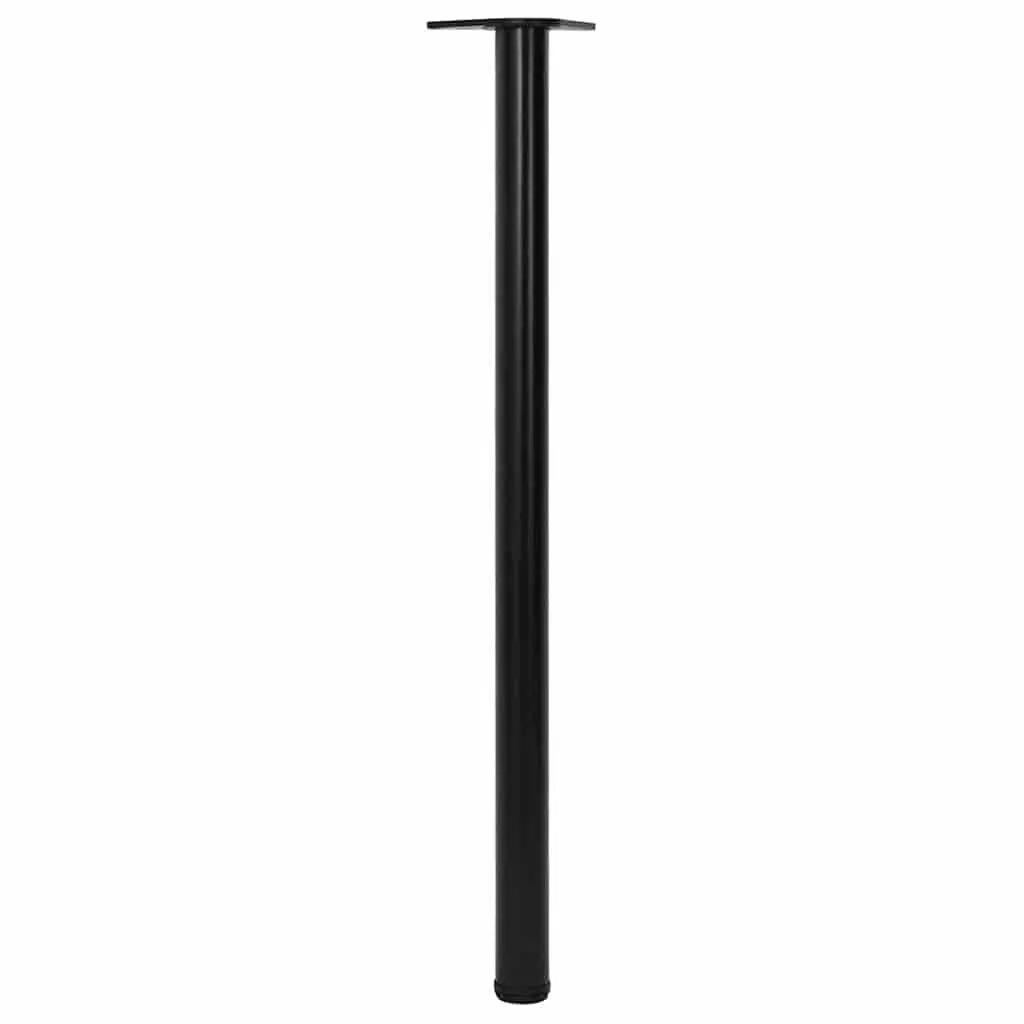 Adjustable Table Legs Black Metal Set 4 Pieces 1100mm with Screw Feet for Height Compensation