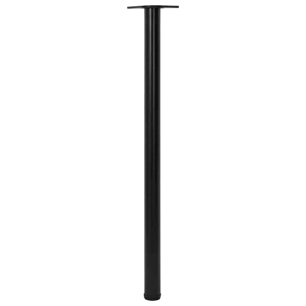 Adjustable Table Legs Black Metal Set 4 Pieces 1100mm with Screw Feet for Height Compensation