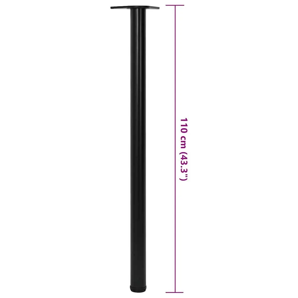 Adjustable Table Legs Black Metal Set 4 Pieces 1100mm with Screw Feet for Height Compensation