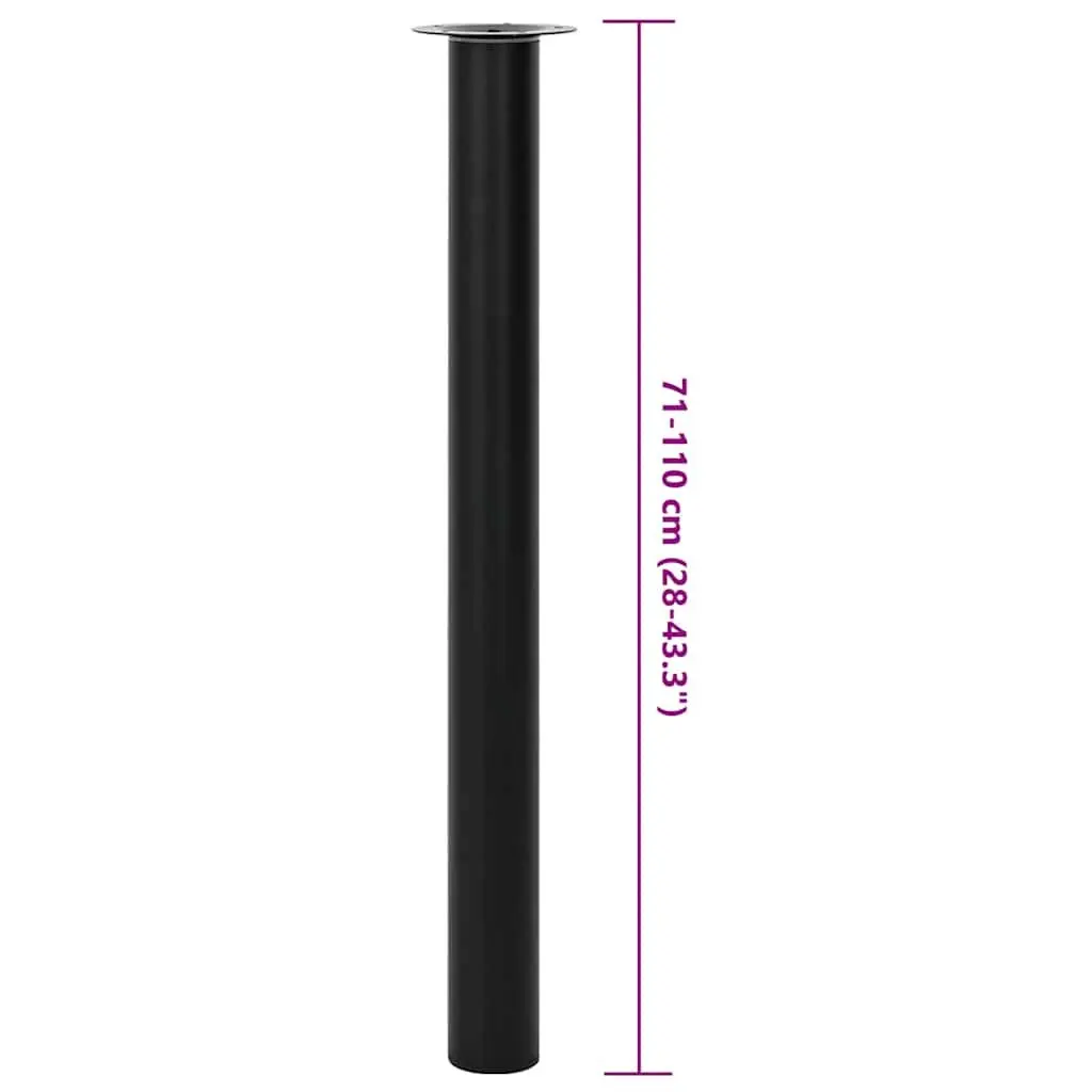 Adjustable Telescopic Black Table Legs Replacement Pair Height 710mm to 1100mm