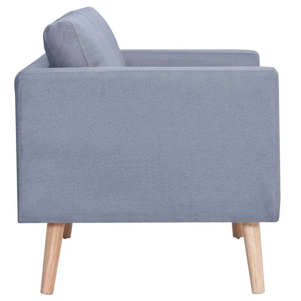 2-Seater Sofa Grey Fabric Couch Padded Cushions Living Room Furniture Removable