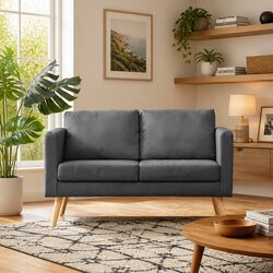 Grey 2-Seater Sofa for Your Home or Office Setup