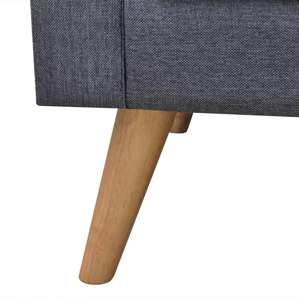 2-Seater Sofa Grey Fabric Couch Living Room Furniture Comfortable Padded Seating