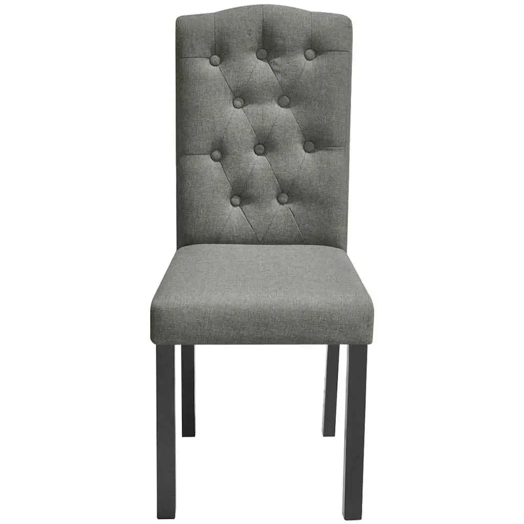 Dining Chairs Upholstered Grey 2 Piece Wooden Legs