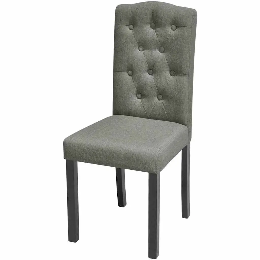 Set of 4 Dining Chairs in Grey Fabric