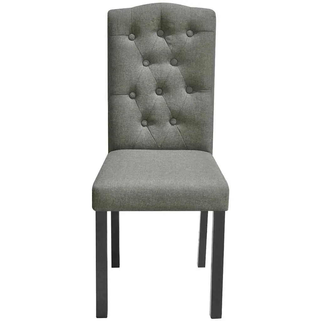 Set of 4 Dining Chairs in Grey Fabric