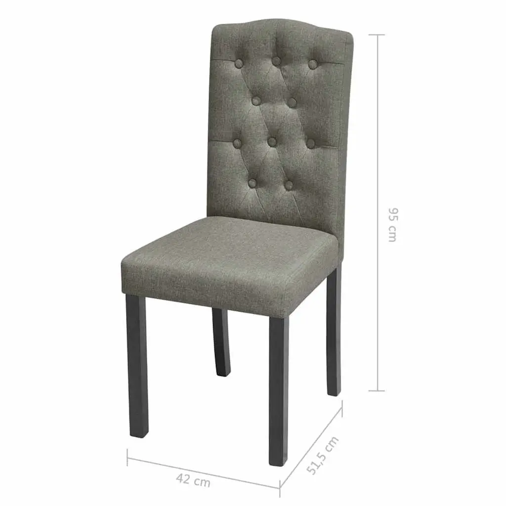 Set of 4 Dining Chairs in Grey Fabric