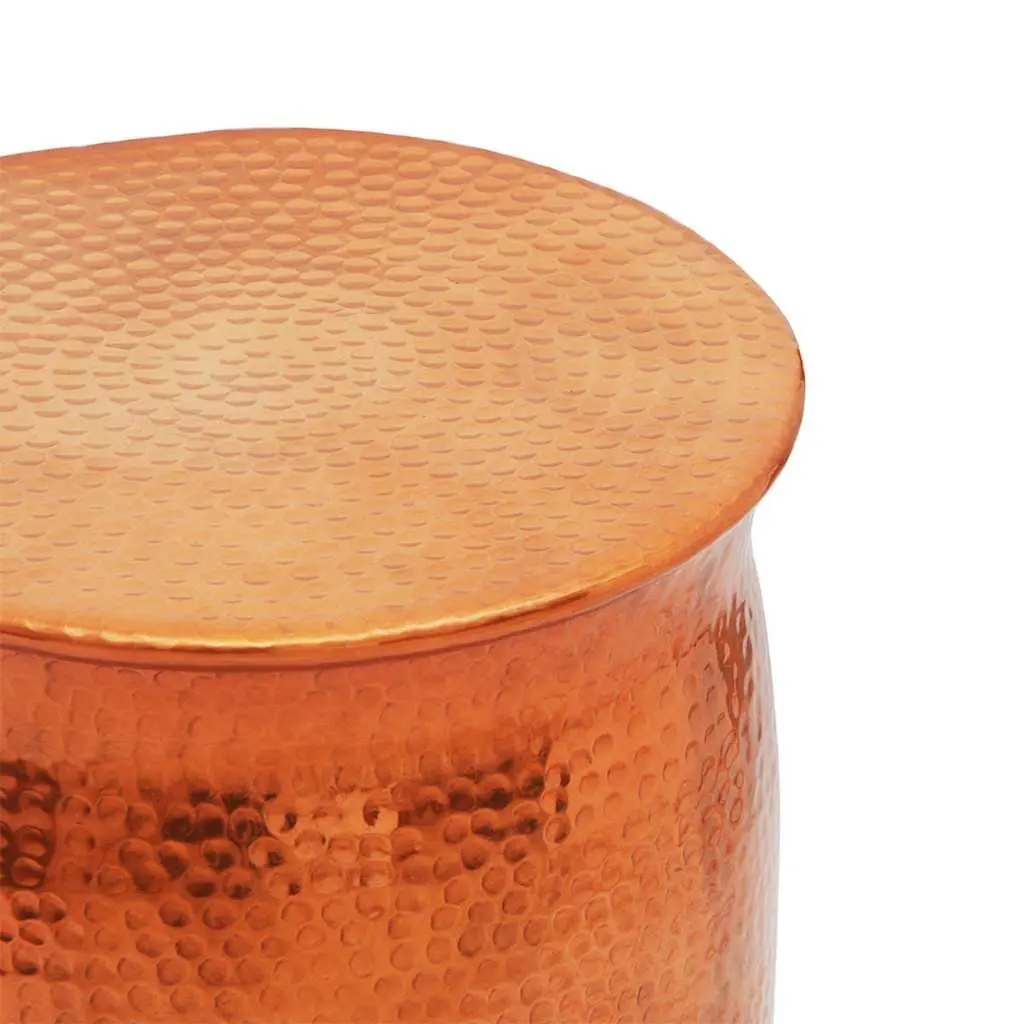 Hammered Gold Aluminium Stool Side Table Decorative Accent Furniture