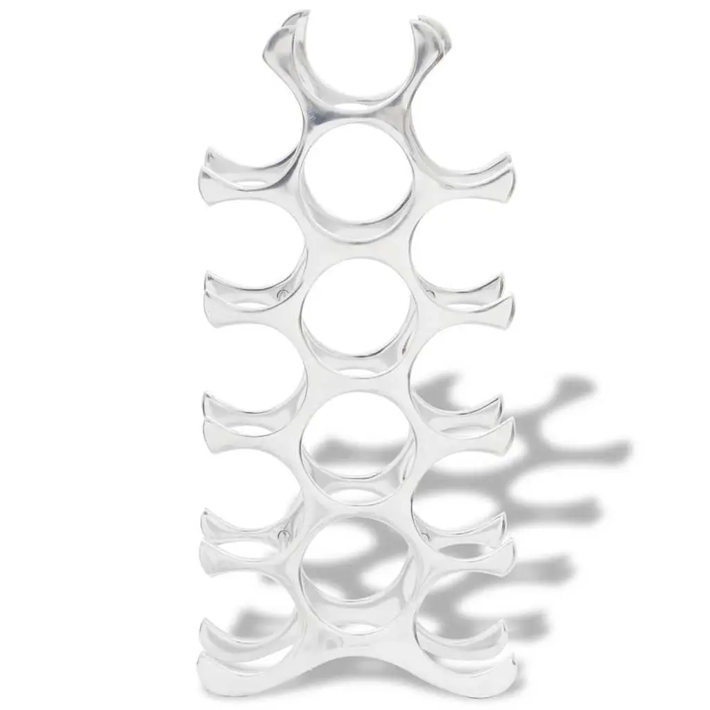Wine Rack Aluminium Silver Modern 15 Bottles Storage Display Stand