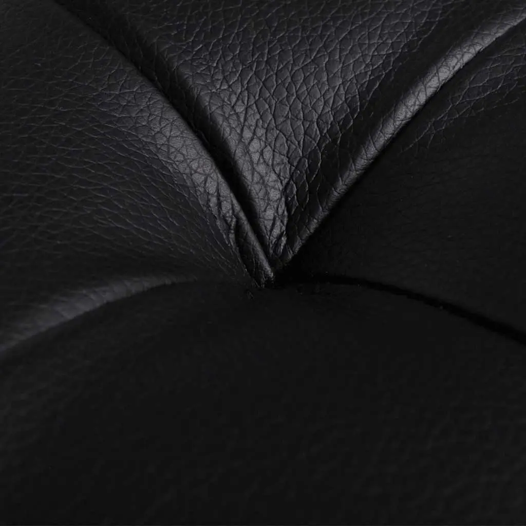 Storage Ottoman Faux Leather Black Extra Seating Footstool Coffee Table