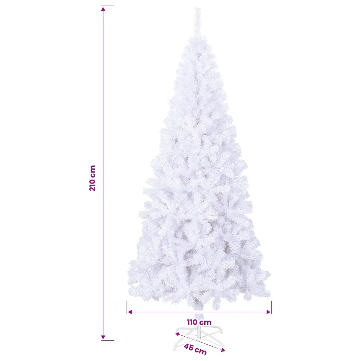 210cm White Christmas Tree for Indoor Use