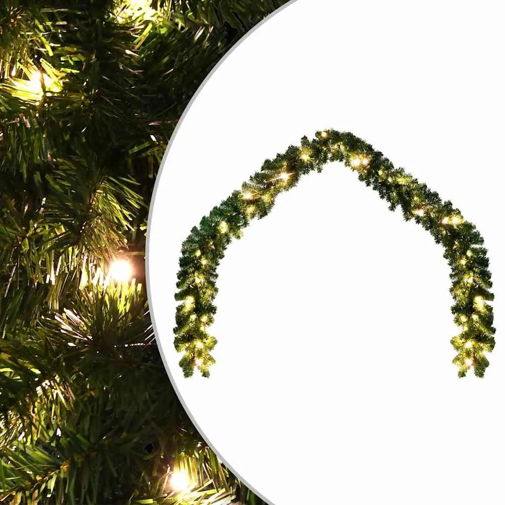 LED Christmas Garland Green 5m Flexible Indoor Outdoor Decoration for Stair Handrail