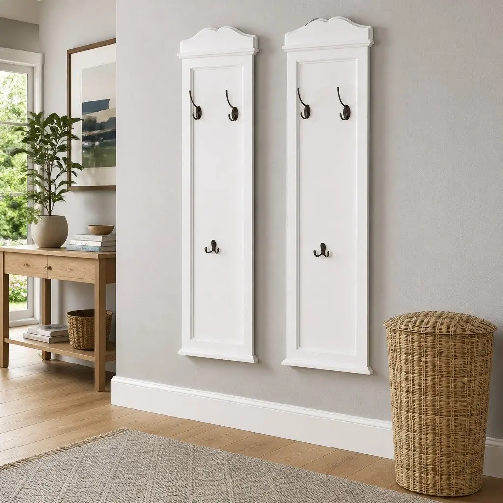 Coat Racks Baroque Style White Steel 2 Pieces