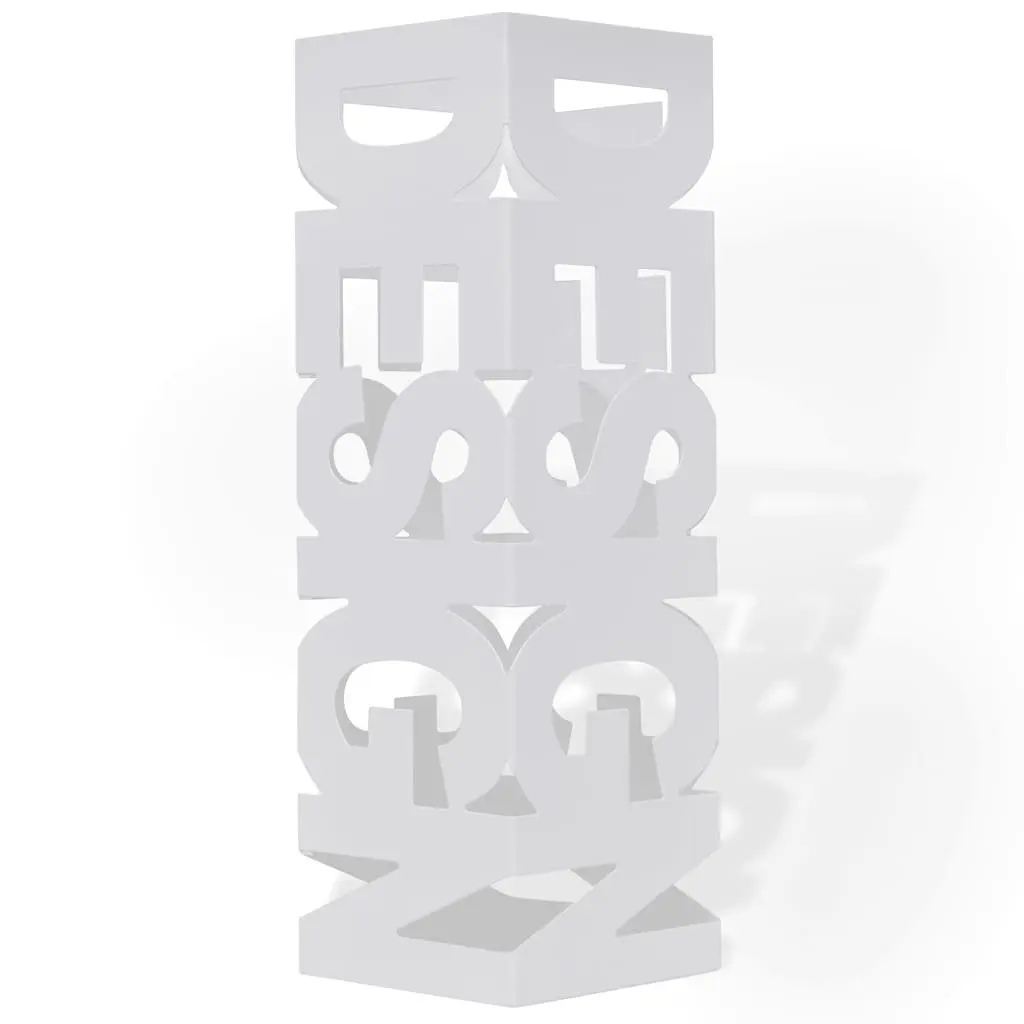 Umbrella Stand Storage Holder Powder-coated Steel 48.5cm White
