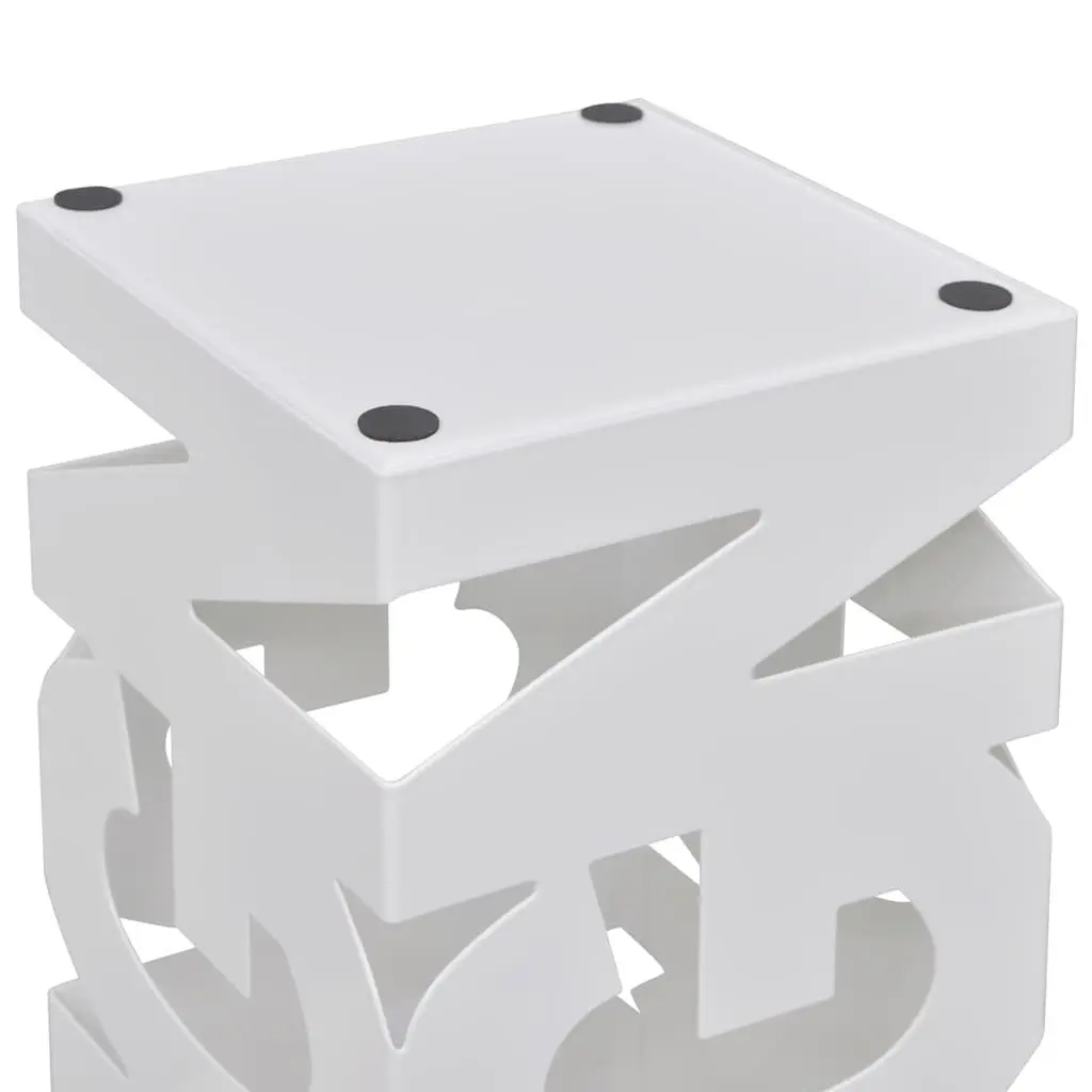 Umbrella Stand Storage Holder Powder-coated Steel 48.5cm White