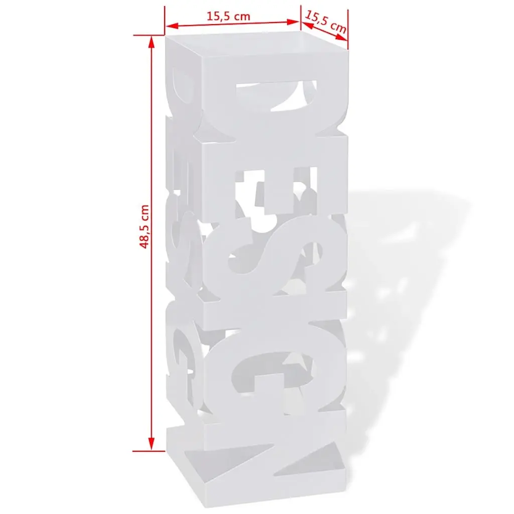 Umbrella Stand Storage Holder Powder-coated Steel 48.5cm White