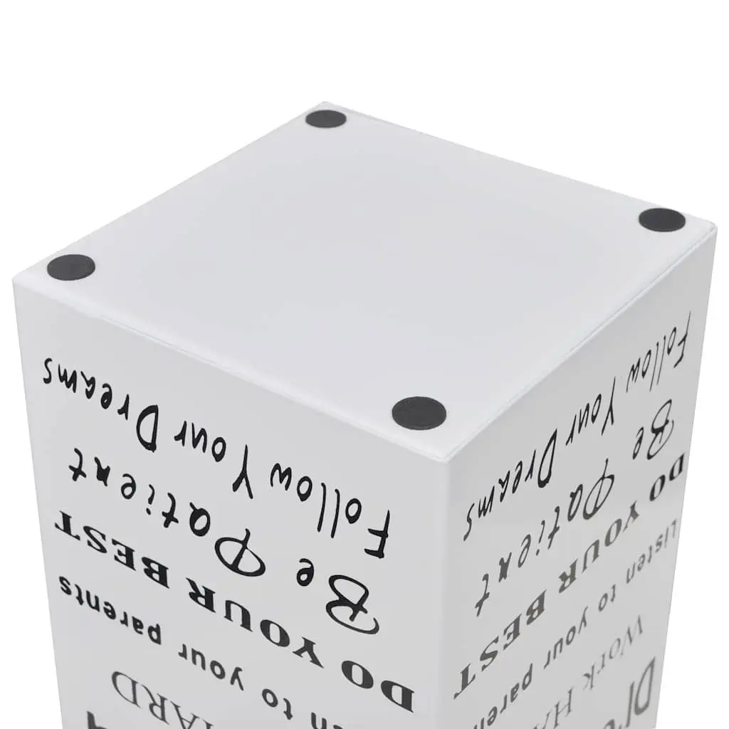 Umbrella Stand Steel 48.5cm White Storage Holder for Walking Sticks and Trekking Poles with Removable Drip Tray