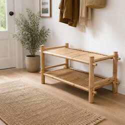 Ideal 2-Tier Bamboo Shoe Rack for Home Use