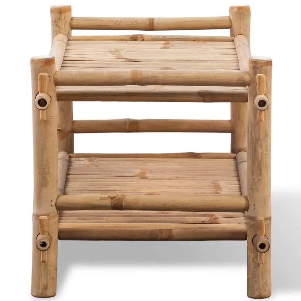 Bamboo Shoe Rack 2-Tier Lightweight Brown Footwear Organiser