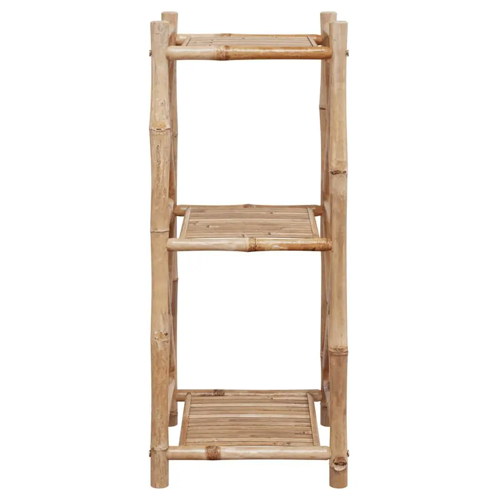 3-Tier Square Bamboo Shelf Brown Bathroom Living Room Display Stand Storage
