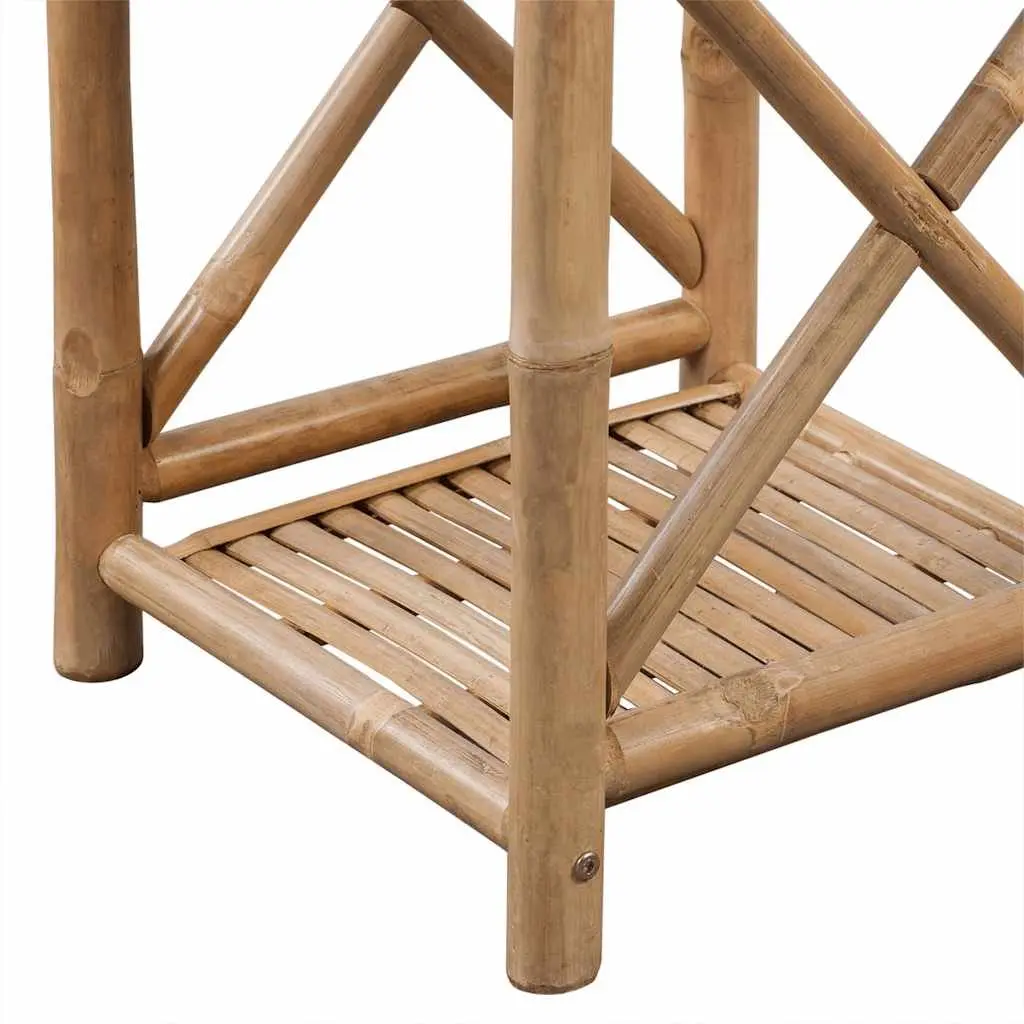 Bamboo Shelf 4-Tier Square Storage Rack Brown