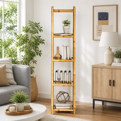 Versatile 5-Tier Bamboo Shelf for Any Room