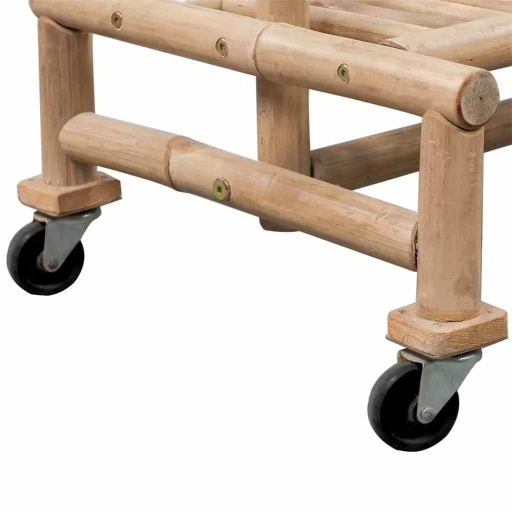 Bamboo Garment Storage Rack with Shelf and Casters Brown Portable Clothes Organizer