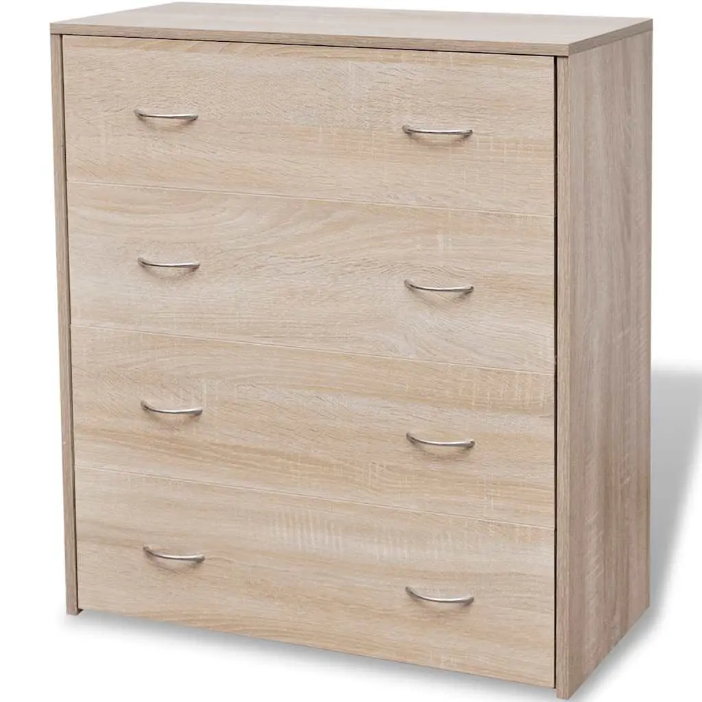 Sideboard Storage Cabinet with 4 Drawers Oak Colour Living Room Hallway