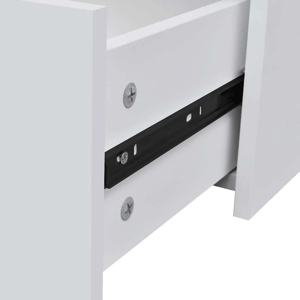 Sideboard Engineered Wood MDF 60 x 30.5 x 71 cm White 4 Drawers Storage Cabinet Living Room Hallway Dining Furniture