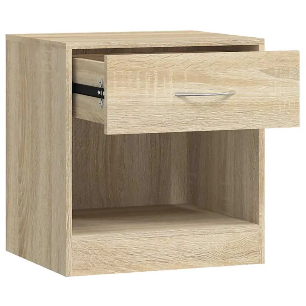 Bedside Table 2 pc Set Nightstand with Drawer Storage Cabinet Bedroom Furniture